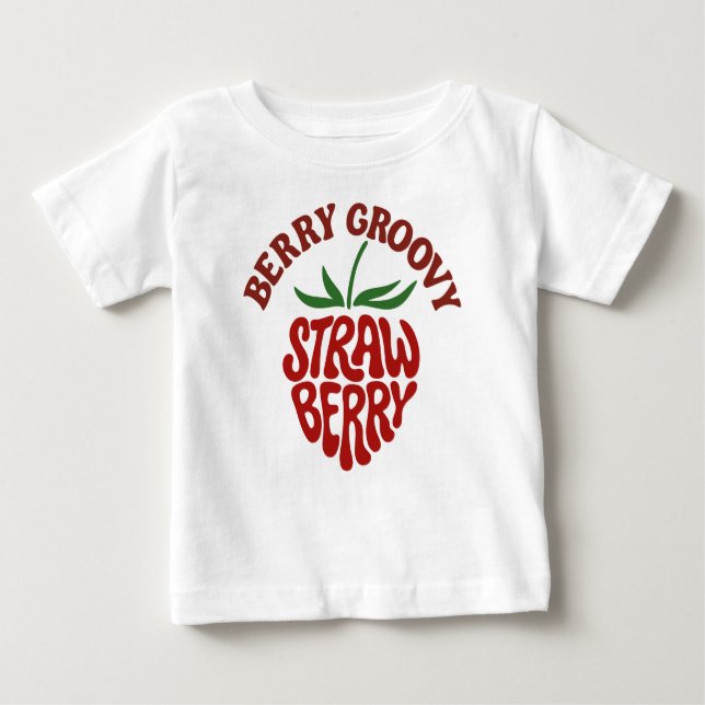 T-shirt Pour Bébé Vibes les années 70 rétro fraise super (Devant)