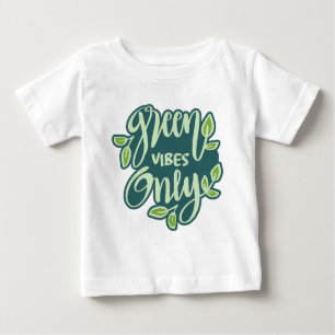 T-shirt Pour Bébé Vibes vertes de nom personnalisé