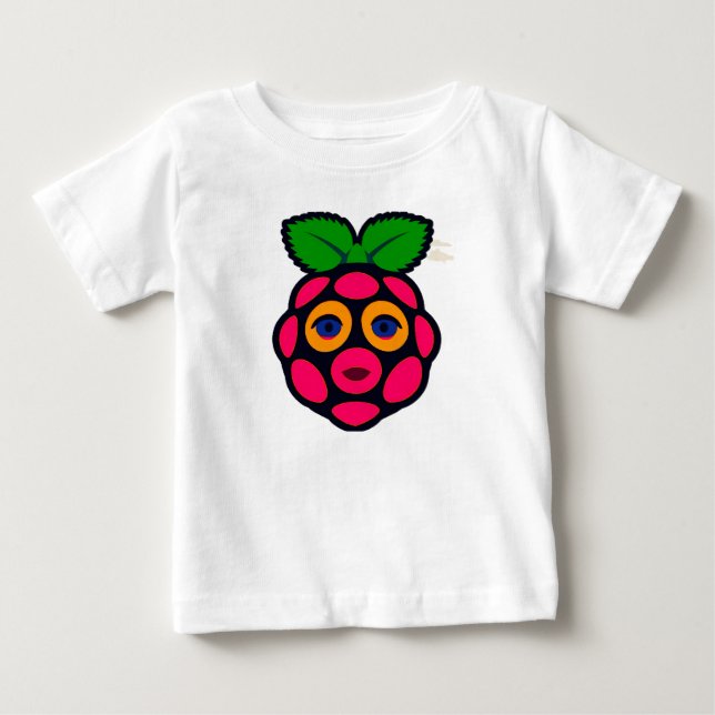 T-shirt Pour Bébé 🍓 Vibrant framboise Cadeau de bébé fruit mignon ✨ (Devant)