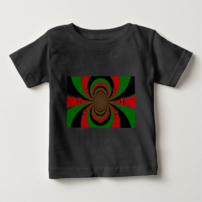 T-shirt Pour Bébé Vibrant Kenya Vision : Drapeau kényan en miroir (Devant)