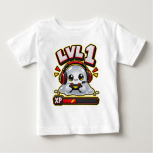 T-shirt Pour Bébé Vidéo de montée de niveau XP de joueur de slime de