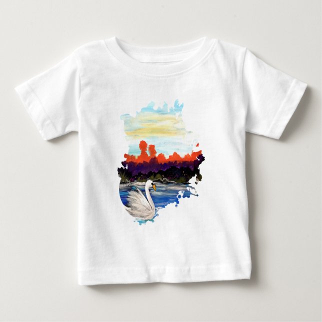 T-shirt Pour Bébé Vie cygne (Devant)