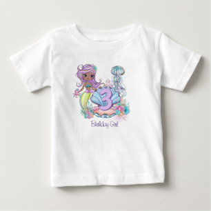 T-shirt Pour Bébé Vie marine de sirène   Fête d'anniversaire avec âg