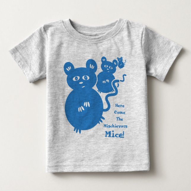 T-shirt Pour Bébé Viens la souris Mischievous ! Souris de dessin (Devant)
