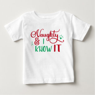 T-shirt Pour Bébé vilain et je le sais c'est drôle Noël
