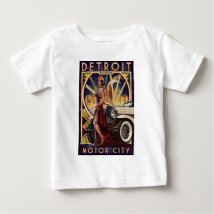 T-shirt Pour Bébé Ville de moteur de Detroit, Michigan  