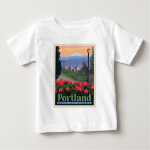 T-shirt Pour Bébé Ville de Rose   Portland, Oregon