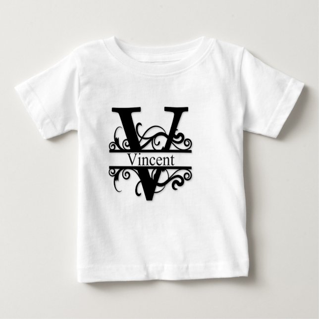 T-shirt Pour Bébé Vincent V Monogramme (Devant)