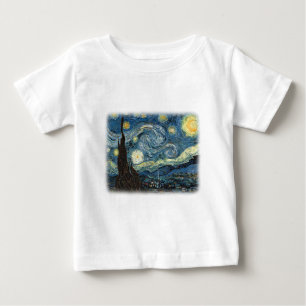 T-shirt Pour Bébé Vincent van Gogh, Nuit étoilée. Art célèbre.