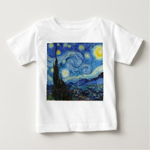 T-shirt Pour Bébé Vincent Van Gogh Starry Nuit Vintage Art