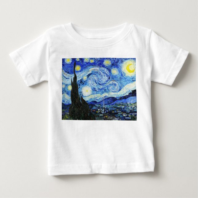 T-shirt Pour Bébé Vincent Van Gogh, The Starry Night painting (Devant)