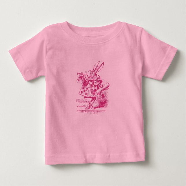 T-shirt Pour Bébé Vintage Alice au pays des merveilles Lapin blanc (Devant)