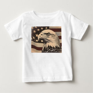 T-shirt Pour Bébé Vintage American Flag with Bald Eagle