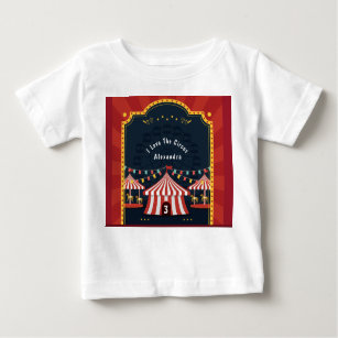 T-shirt Pour Bébé Vintage Amour Cirque Carnaval Rouge Blanc Bleu Age