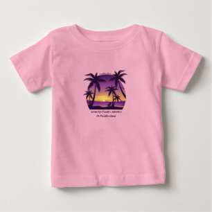 T-shirt Pour Bébé Vintage Beach Sunset Vacances chaise longue pêche 