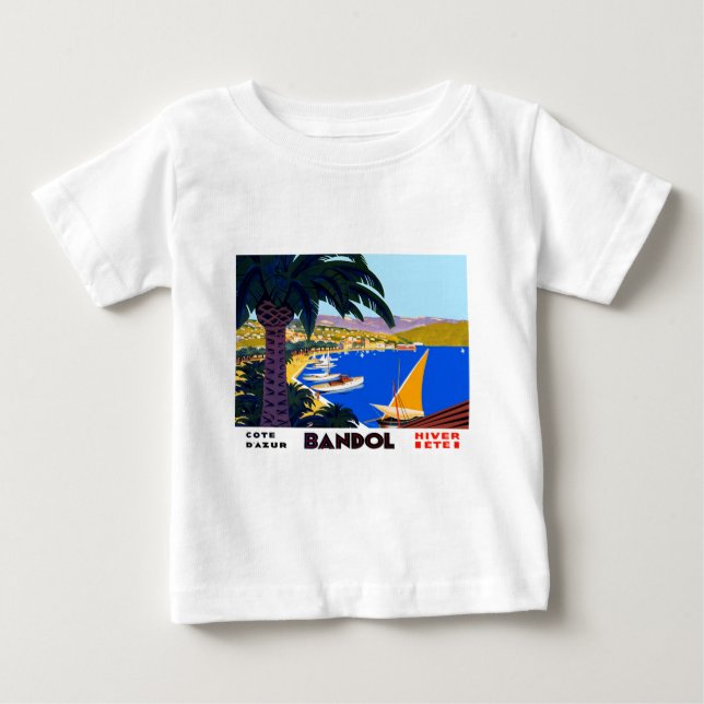 T-shirt Pour Bébé Vintage Côte d'Azur (Devant)