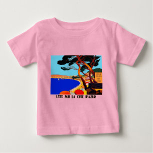 T-shirt Pour Bébé Vintage Côte d'Azur Voyage en France