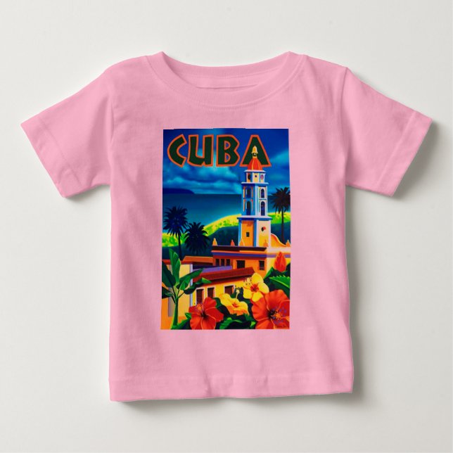 T-shirt Pour Bébé Vintage Cuba (Devant)
