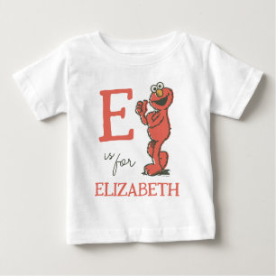 T-shirt Pour Bébé Vintage - E est pour Elmo Ajouter Votre Nom