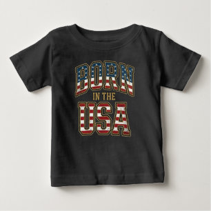 T-shirt Pour Bébé Vintage en détresse Né aux États-Unis Patriotique