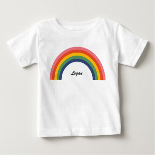 T-shirt Pour Bébé Vintage Love Rainbow Name