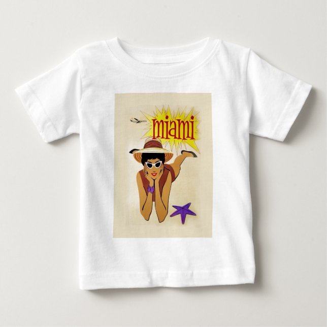 T-shirt Pour Bébé Vintage Miami Beach (Devant)