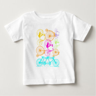 T-shirt Pour Bébé Vintage moderne Vélo couleur brillante Motif néon
