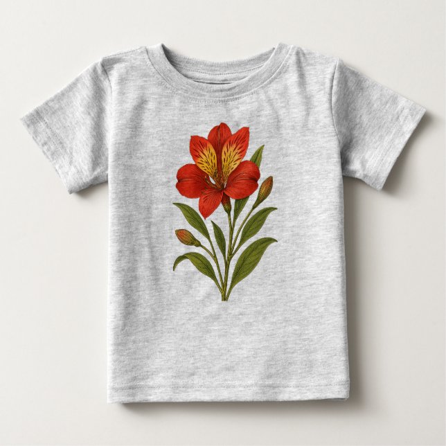 T-shirt Pour Bébé Vintage Peruvian lily (Devant)