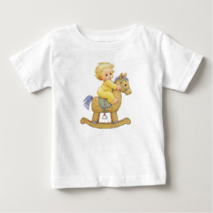 T-shirt Pour Bébé Vintage sensation bébé fille robe~Cheval Rocking