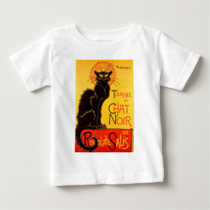T-shirt Pour Bébé Vintage Tournee de Conversation Noir Chat Noir