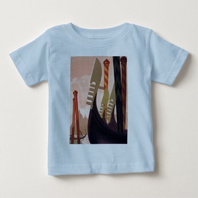 T-shirt Pour Bébé Vintage Venezia Gondolas (Devant)
