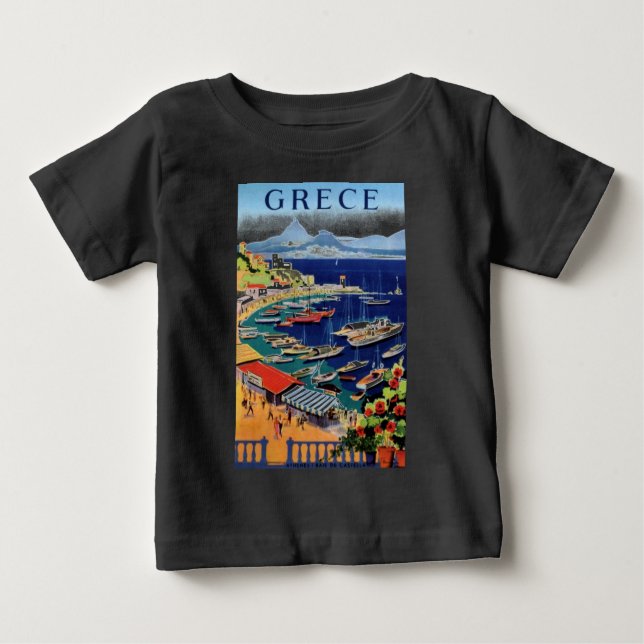 T-shirt Pour Bébé Vintage voyage Athènes Grèce (Devant)