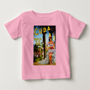 T-shirt Pour Bébé Vintage voyage de danseuse cubaine