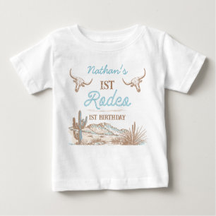T-shirt Pour Bébé Vintage Western Cowboy Premier Rodéo 1er Anniversa