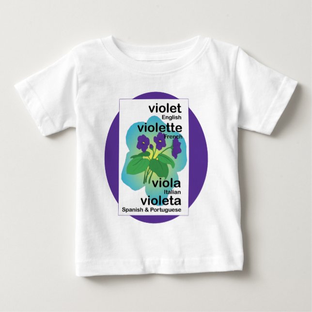 T-shirt Pour Bébé Violettes dans de nombreuses langues (Devant)