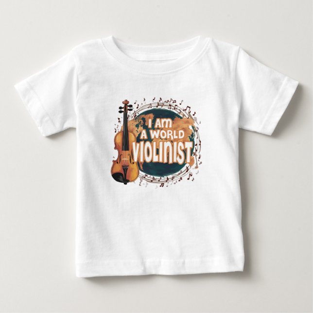 T-shirt Pour Bébé violinist world (Devant)