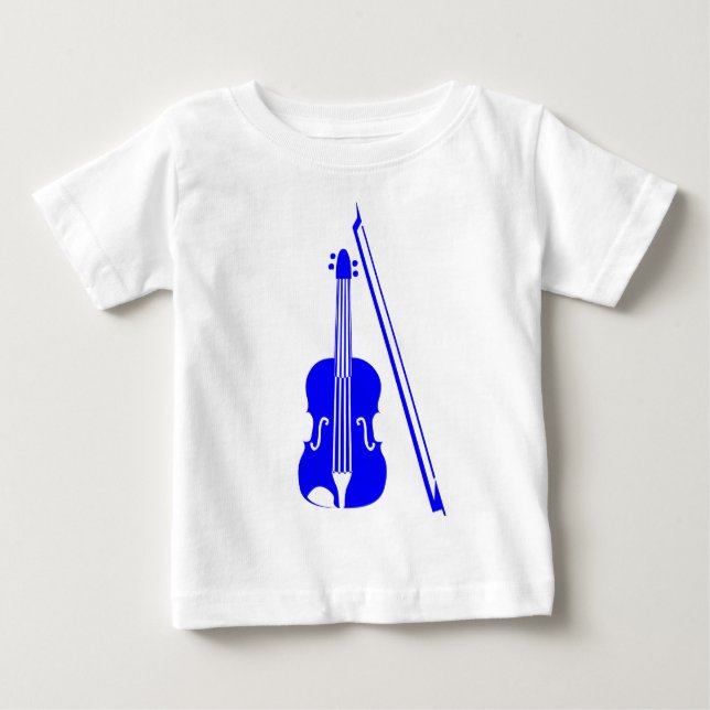 T-shirt Pour Bébé Violon - Bleu (Devant)