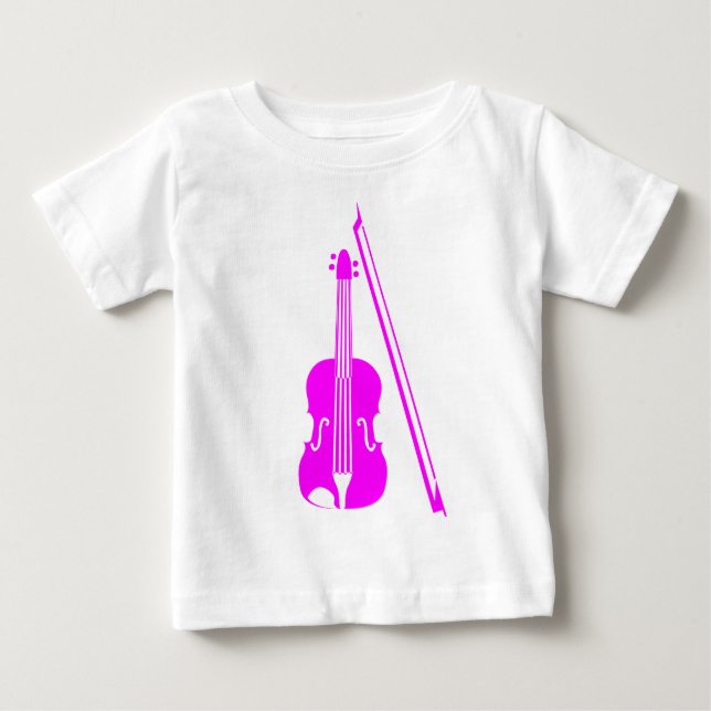 T-shirt Pour Bébé Violon - Magenta (Devant)