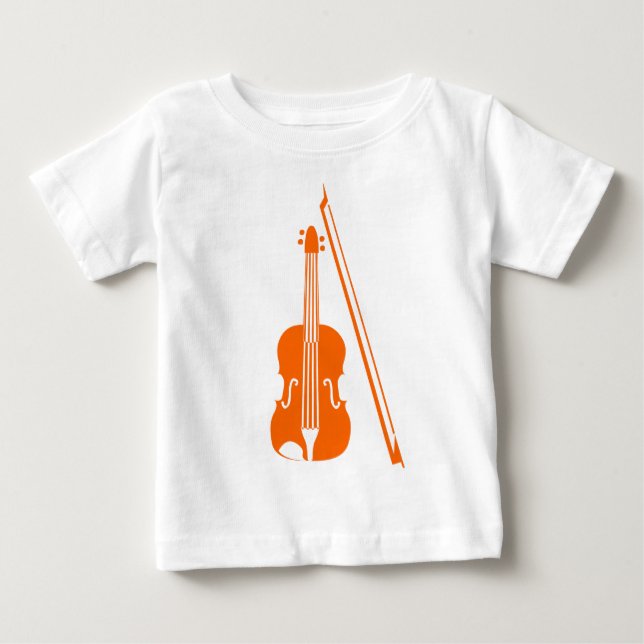 T-shirt Pour Bébé Violon - Orange (Devant)