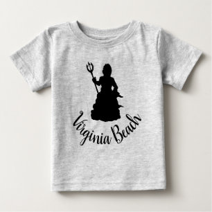 T-shirt Pour Bébé Virginia Beach, VA Statue Neptune Silhouette