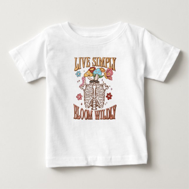T-shirt Pour Bébé Vis Simplement, Fleur Sauvage (Devant)