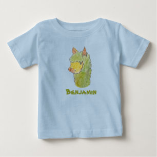 T-shirt Pour Bébé Visage d'alpaca mignon en art