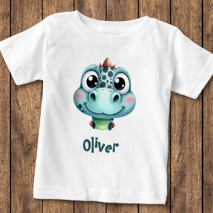 T-shirt Pour Bébé Visage de bébé dinosaure mignon