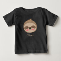 Visage de bébé paresseux mignon avec nom personnal