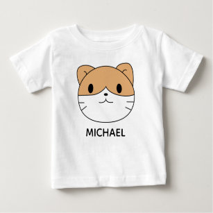 T-shirt Pour Bébé Visage de caricature de chat mignon personnalisé