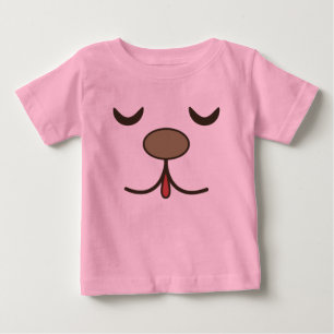T-shirt Pour Bébé Visage de chien adorable rose