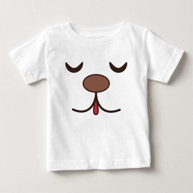 T-shirt Pour Bébé Visage de chien blanc adorable (Devant)