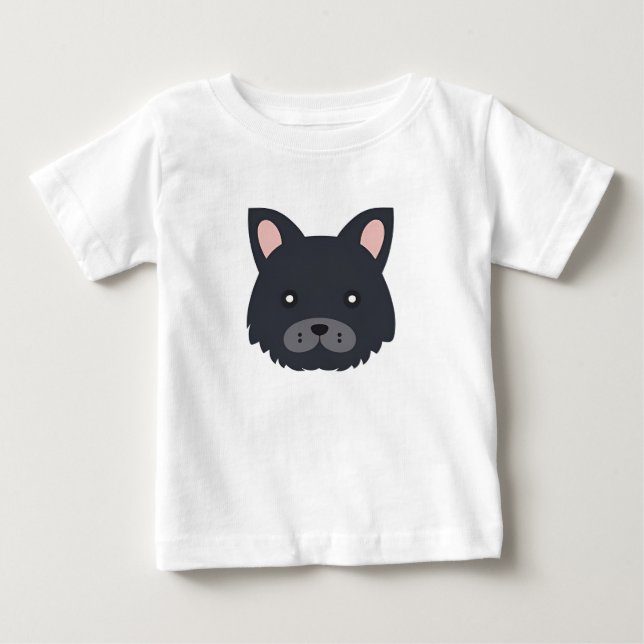 T-shirt Pour Bébé Visage de chiot de dessin animé mignon (Devant)
