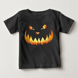 T-shirt Pour Bébé Visage de citrouille 4 pour Halloween