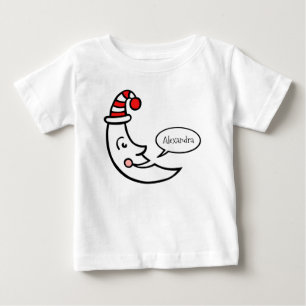 T-shirt Pour Bébé Visage de lune personnalisée et étoiles bébé